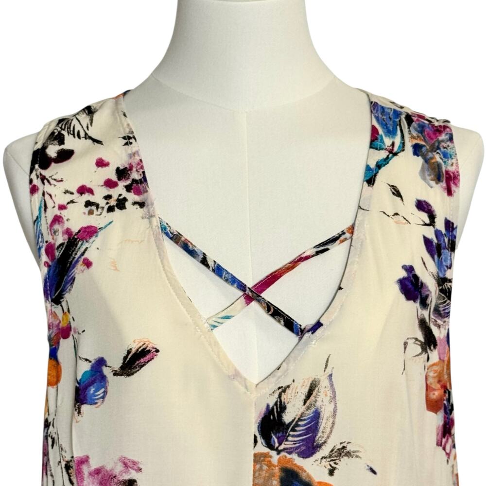 Umgee Floral Swing Dress Size Small Boho Flowy V-Neck Sleeveless - Picture 3 of 8